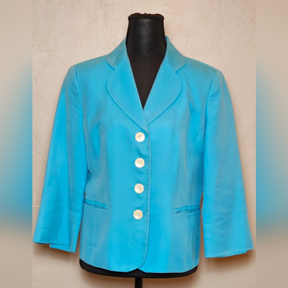 [ANN TAYLOR] Teal 3/4 Sleeve Blazer 《10》